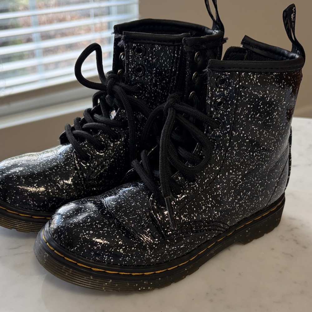 Dr. Martens Black Sparkle Leather Boots